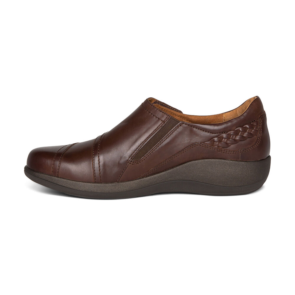 Aetrex Women's Karina Monk Strap Dress Shoes - Brown | USA JJTXPE6